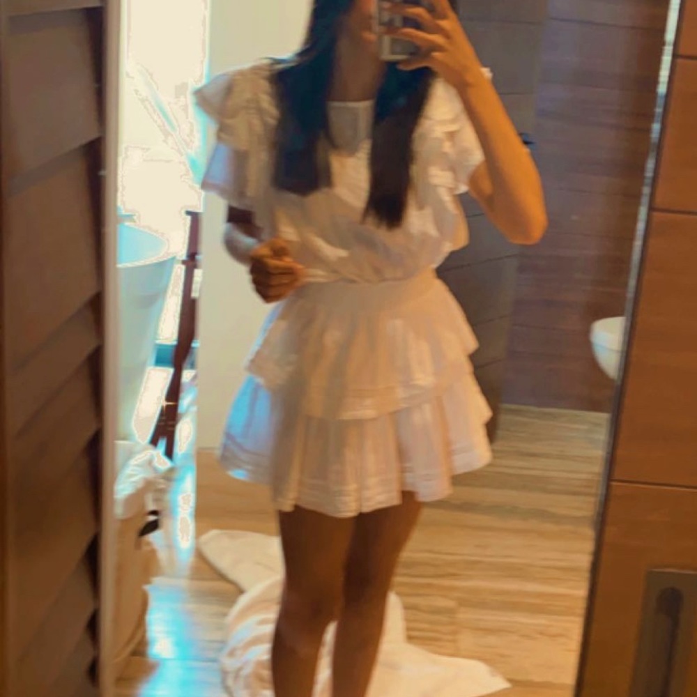 LoveShackFancy Natasha Dress (white size small).